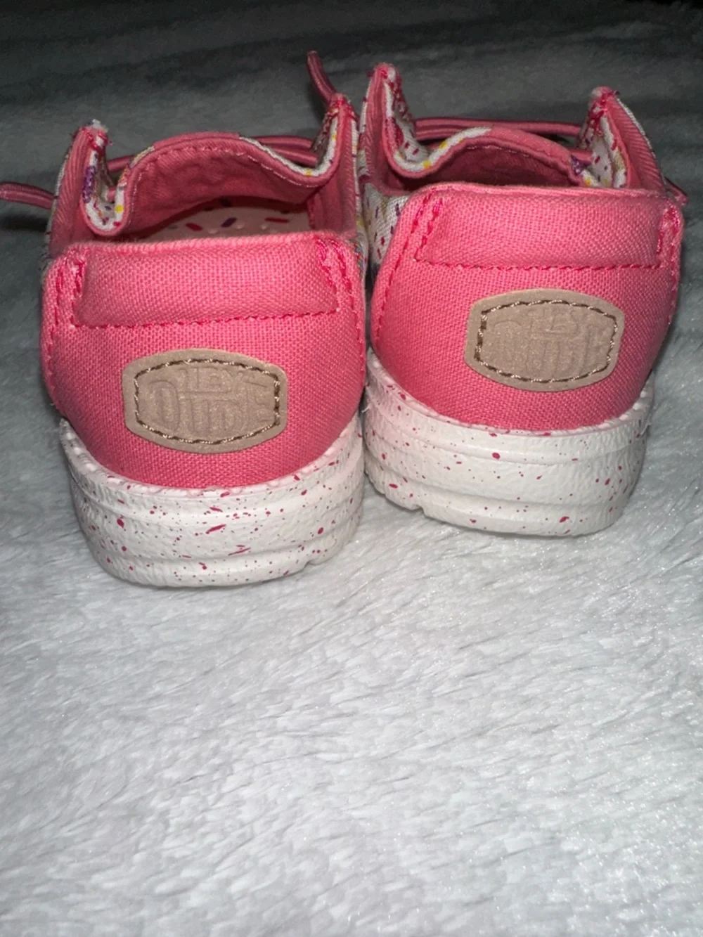 Hey Dude Kids' Ice Cream Cone Print Moccasins with Coral Accents